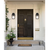 12 in. x 6 in. Outdoor Wall Sconce Fixture - Seeded Glass - Black Finish Thumbnail