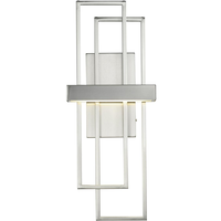 20 in. LED Wall Sconce Fixture - Up or Down Installation - Frosted Glass - Nickel Finish - Frame Collection - 800 Lumens - 10 Watt - 3000 Kelvin - 120 Volt - Nuvo 62-105