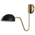 16 in. x 7 in. Wall Sconce Fixture - Black Shade - Brass Finish Thumbnail