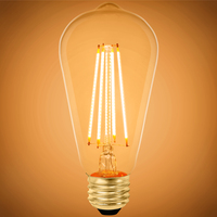 500 Lumens - 6 Watt - 2200 Kelvin - LED Edison Filament Bulb - 5.5 in. x 2.51 in. - Amber Tint - 60 Watt Equal - 120 Volt - Euri Lighting - VST19-3020ea
