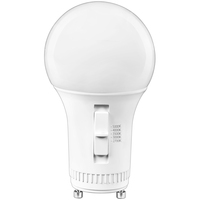 800 Lumens - 9 Watt - LED A19 Light Bulb with 5 Selectable Color Temperatures - Kelvin 2700-3000-3500-4000-5000 - 60 Watt Equal - GU24 Base - 120 Volt - PLT-13578