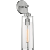 17 in. x 5 in. Wall Sconce Fixture - Clear Glass - Nickel Finish - Marina Collection - Uses (1) Incandescent or LED Bulb - Medium Base - 120 Volt - Nuvo 60-7141