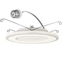 880 Lumens - 11 Watt - 6 in. Selectable Retrofit LED Downlight Fixture with Nightlight Mode - Medium Base - Kelvin 2700-3000-3500-4000-5000 - 75 Watt Incandescent Equal - Round - White Trim - 90 CRI - 120 Volt - PLT-12592