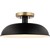 15 in. Semi-Flush Mount Ceiling Light Fixture - Black Shade - Brass Finish Thumbnail