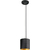 6 in. x 6 in. Wattage Selectable LED Pendant Fixture - Gold Baffle - Black Finish Thumbnail