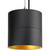 6 in. x 6 in. Wattage Selectable LED Pendant Fixture - Gold Baffle - Black Finish Thumbnail