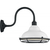 14 in. x 12 in. Outdoor Wall Sconce Fixture - White Shade - Black Finish Thumbnail