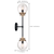 26 in. x 6 in. Wall Sconce Fixture - Clear Glass - Black and Brass Finish Thumbnail