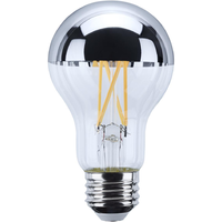 650 Lumens - 8 Watt - 2700 Kelvin - LED A19 Silver Bowl Filament Bulb - 60 Watt Equal - Medium Base - 90 CRI - 120 Volt - Satco S12537