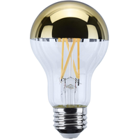 650 Lumens - 8 Watt - 2700 Kelvin - LED A19 Gold Bowl Filament Bulb - 60 Watt Equal - Medium Base - 90 CRI - 120 Volt - Satco S12538