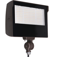 8150 Lumen Max - 55 Watt Max - Wattage and Color Selectable LED Flood Light Fixture with Adjustable Beam Angle and Photocell - Watts 35-45-55 - Kelvin 3000-4000-5000 - Knuckle and Trunnion Mount - 120-277 Volt - Halco 22904