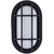 8.5 in. Color Selectable LED Oval Cage Bulk Head Fixture - Ribbed Glass Lens  - Black Finish Thumbnail
