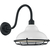 14 in. x 12 in. Outdoor Wall Sconce Fixture - White Shade - Black Finish Thumbnail