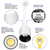 6 in. x 6 in. Wattage Selectable LED Pendant Fixture - Black Baffle - White Finish Thumbnail
