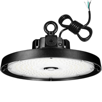 23,800 Lumen Max - 150 Watt Max - Wattage and Color Selectable UFO LED High Bay Light Fixture with Adjustable Beam Angle - Sensor Ready - Watts 100-120-150 - Kelvin 3500-4000-5000 - Black Finish - 120-277 Volt - PLT-13534