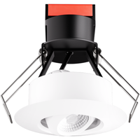 650 Lumens - 6 Watt - 3000 Kelvin - 1 in. New Construction LED Gimbal Downlight Fixture - Hardwire - 65 Watt Incandescent Equal - Round - White Trim - 93 CRI - 12 Volt - ELCO Lighting E1L32F30W