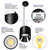 6 in. x 6 in. Wattage Selectable LED Pendant Fixture - Chrome Baffle - Black Finish Thumbnail