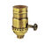 Medium Base Socket - 3 Way Turn Knob - Antique Brass Finish Thumbnail