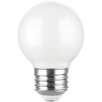 2 in. Dia. - LED G16 Globe Filament Bulb - 3.5 Watt - 40 Watt Equal - Warm White - Frosted Finish - 350 Lumens - 2700 Kelvin - Medium Base - 92 CRI - 120 Volt - PLT-13258