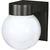 7 in. x 6 in. Outdoor Utility Wall Sconce Fixture - White Glass - Black Finish Thumbnail