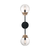 26 in. x 6 in. Wall Sconce Fixture - Clear Glass - Black and Brass Finish Thumbnail