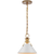 10 in. x 9.5 in. Pendant Fixture - White Shade - Brass Finish Thumbnail