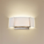 7 in. x 16 in. Wall Sconce Fixture - White Fabric Shade - Nickel Finish Thumbnail