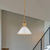 10 in. x 9.5 in. Pendant Fixture - White Shade - Brass Finish Thumbnail