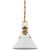 10 in. x 9.5 in. Pendant Fixture - White Shade - Brass Finish Thumbnail