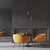 6 in. x 6 in. Wattage Selectable LED Pendant Fixture - Gold Baffle - Black Finish Thumbnail
