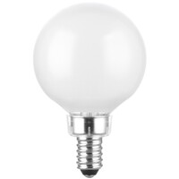 2 in. Dia. - LED G16 Globe Filament Bulb - 3 Watt - 25 Watt Equal - Warm White - Frosted Finish - 250 Lumens - 2700 Kelvin - Candelabra Base - 92 CRI - 120 Volt - PLT-13251