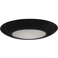 1100 Lumens - 14 Watt - 3000 Kelvin - 7 in. LED Surface Mount Downlight Fixture - Hardwire and Medium Base - 75 Watt Incandescent Equal - Round - Black Trim - 120 Volt - Bulbrite 773275