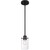 8 in. x 5 in. Pendant Fixture - Clear Glass - Black Finish Thumbnail