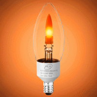 LED Flame Chandelier Filament Bulb - 1 Watt - 6 Watt Equal - Candle Glow - 4 in. x 1.4 in. - 25 Lumens - 1800 Kelvin - Clear - Candelabra Base - 90 CRI - 120 Volt - PLT-13592