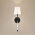 19 in. x 5.5 in. Wall Sconce Fixture - White Shade - Bronze Finish Thumbnail