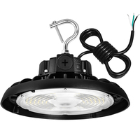 15,750 Lumen Max - 100 Watt Max - Wattage and Color Selectable UFO LED High Bay Fixture - Sensor Ready - Watts 60-80-100 - Kelvin 3500-4000-5000 - Black Finish - 120-277 Volt - PLT-12703