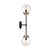 26 in. x 6 in. Wall Sconce Fixture - Clear Glass - Black and Brass Finish Thumbnail
