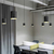 6 in. x 6 in. Wattage Selectable LED Pendant Fixture - Gold Baffle - Black Finish Thumbnail
