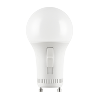 800 Lumens - 9 Watt - LED A19 Light Bulb with 5 Selectable Color Temperatures - Kelvin 2700-3000-3500-4000-5000 - 60 Watt Equal - GU24 Base - 120 Volt - PLT-13578