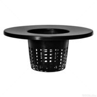 6 in.  Wide Lip Bucket Basket - Round Plant Container with Mesh Bottom - Hydrofarm HG6RDBK