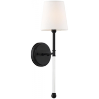 19 in. x 5.5 in. Wall Sconce Fixture - White Shade - Bronze Finish - Olmstead Collection - Uses (1) Incandescent or LED Bulb - Candelabra Base - 120 Volt - Nuvo 60-6689