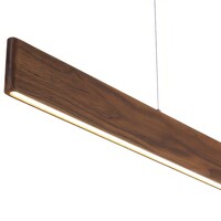 3 ft. LED Linear Wood Pendant - 3000 Kelvin - Brazilian Walnut - 1795 Lumens - 20 Watt - 6.6 ft. Adjustable Cord - 120 Volt - Euri Lighting EWD3-20W113W