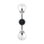 26 in. x 6 in. Wall Sconce Fixture - Clear Glass - Black and Nickel Finish Thumbnail