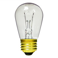 11 Watt - Clear - Incandescent S14 Bulb - 6 Pack - Medium Brass Base - 130 Volt - SYLVANIA 17450