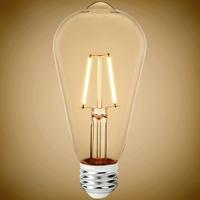 250 Lumens - 2.5 Watt - 3000 Kelvin - LED Edison Filament Bulb - 5.5 in. x 2.5 in. - Clear - 25 Watt Equal - 120 Volt - PLT-12671