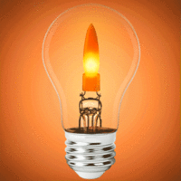 LED Flame A15 Filament Bulb - 1 Watt - 6 Watt Equal - Candle Glow - 3.5 in. x 1.9 in. - 25 Lumens - 1800 Kelvin - Clear - Medium Base - 90 CRI - 120 Volt - PLT-13594