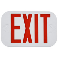 LED Exit Sign - Selectable Red or Green Letters - Single Face - 90 Min. Battery Backup - 120/277 Volt - Exitronix ILX-RG-EM-WH
