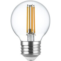 2 in. Dia. - LED G16 Globe Filament Bulb - 3.5 Watt - 40 Watt Equal - Warm White - Clear Finish - 350 Lumens - 2700 Kelvin - Medium Base - 92 CRI - 120 Volt - PLT-13257