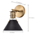 10 in. x 7 in. Wall Sconce Fixture - Black Shade - Brass Finish Thumbnail