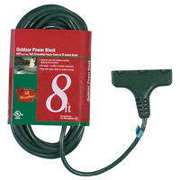 8 Ft Heavy Duty Ext Cord 3 End